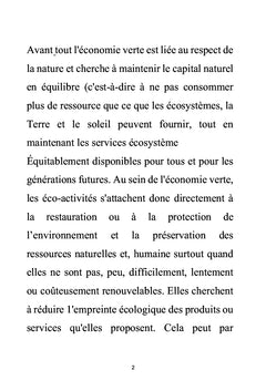 L'ÉCONOMIE VERTE