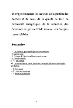 L'ÉCONOMIE VERTE