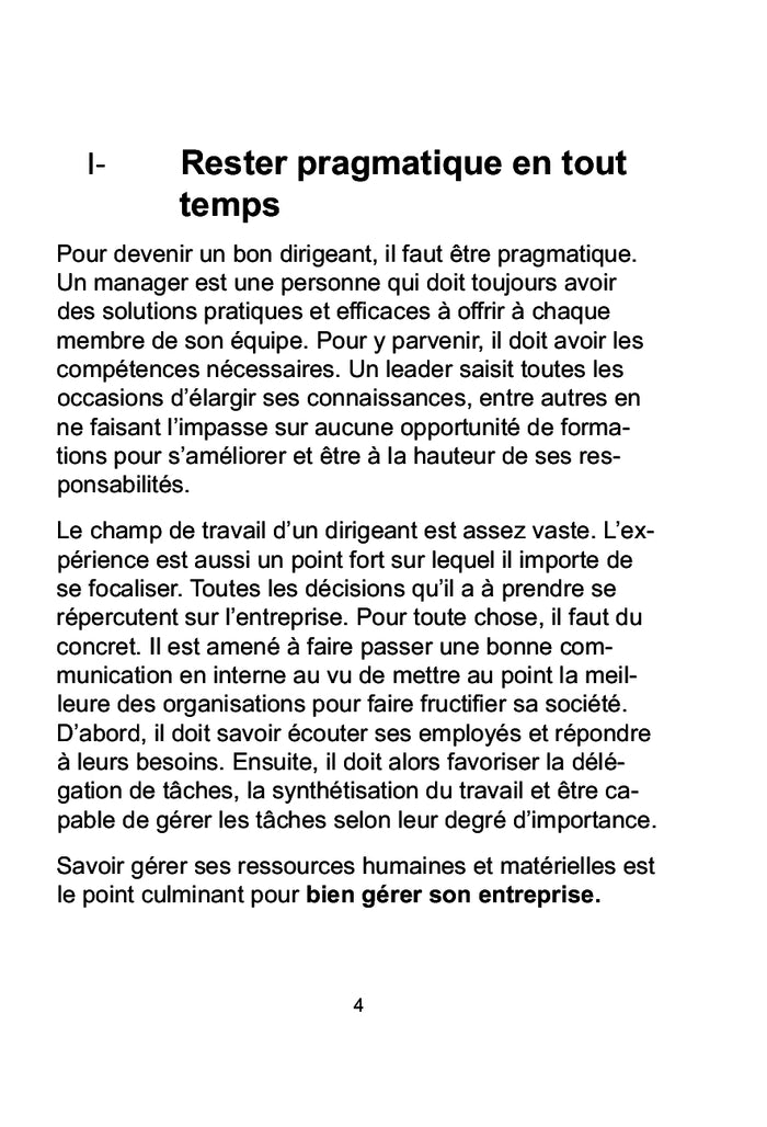 Les 10 commandements d'un chef d'entreprise