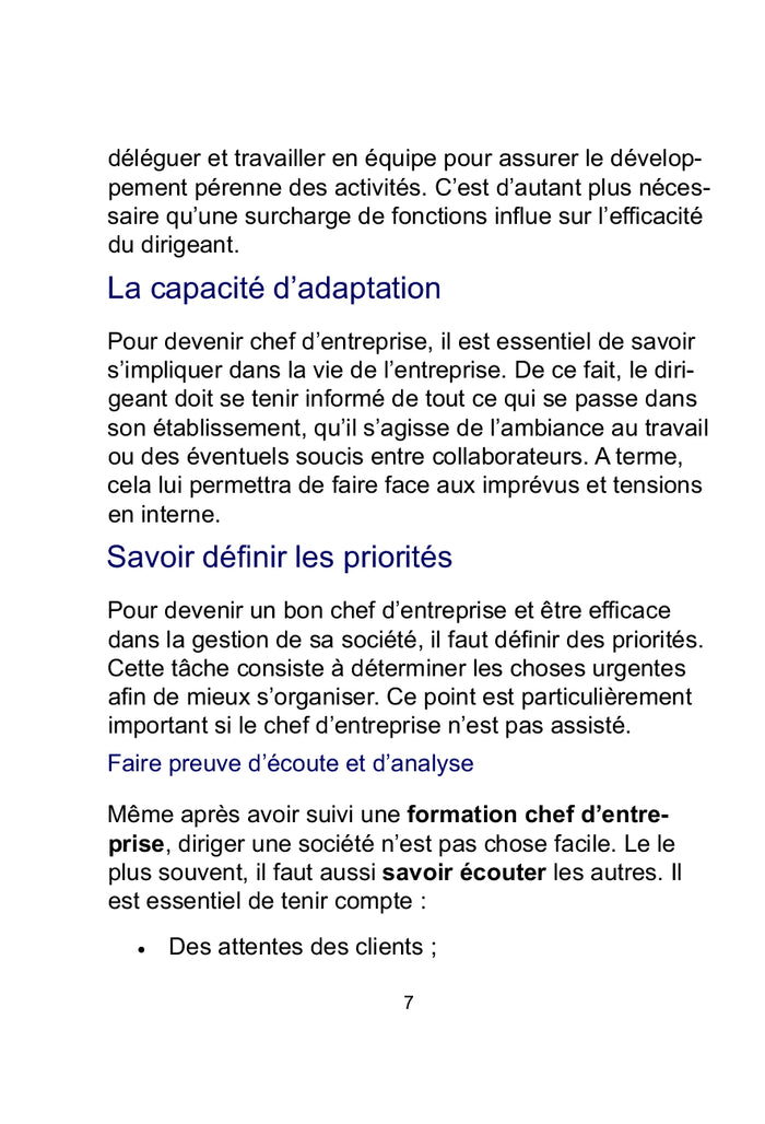 Les 10 commandements d'un chef d'entreprise