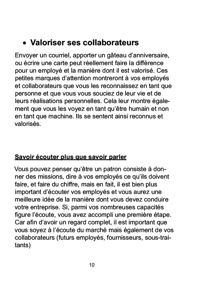 Les 10 commandements d'un chef d'entreprise