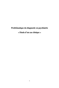Problematique du diagnostic en psychiatrie