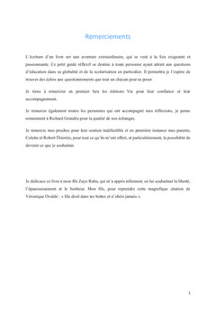 Guide reflexif sur la scolarisation