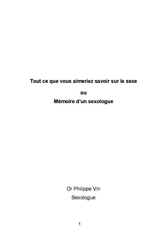 Tout ce que vous aimeriez savoir sur le sexe