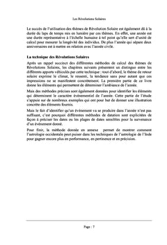 Les revolutions solaires