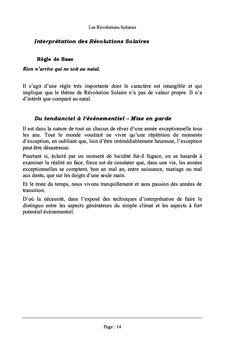 Les revolutions solaires