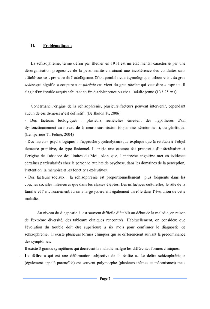 Psychomotricite et Schizophrenie