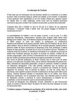 La thérapie et l'enfant