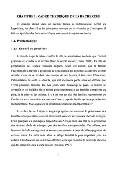 Prise en charge psychosociale des enfants de famille monoparentale