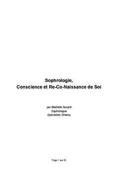 Sophrologie, Conscience et Re-Co-Naissance de Soi