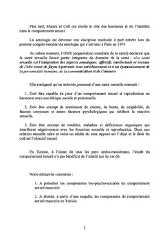 Le comportement sexuel masculin en Tunisie