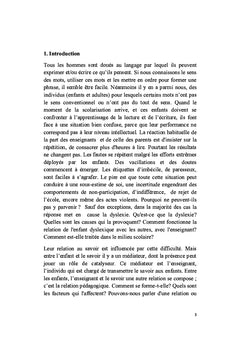 La dyslexie et la relation pédagogique