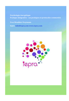 Psychologie energetique. Cas pratiques et commentes