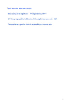 Psychologie energetique. Cas pratiques et commentes