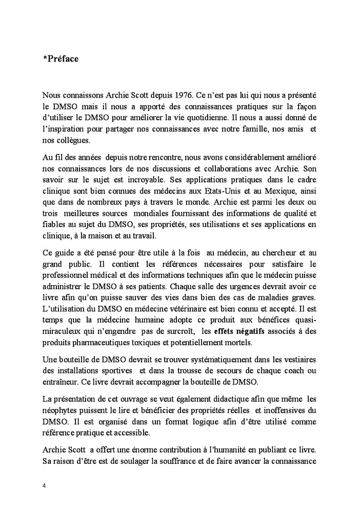 Guide sur le DMSO à l'usage des médecins et du grand public