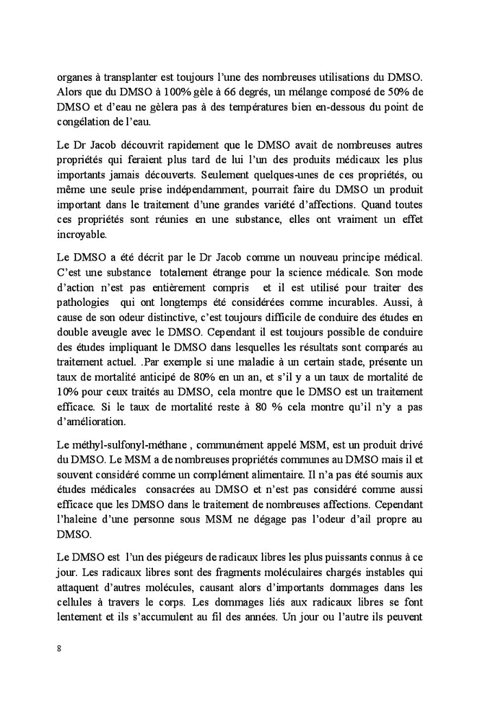 Guide sur le DMSO à l'usage des médecins et du grand public