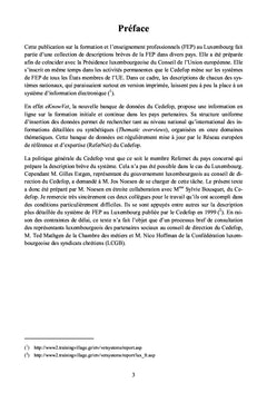 La formation et l'enseignement professionnels au Luxembourg