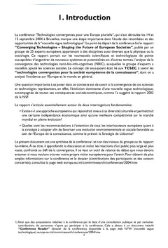 Technologies convergentes pour une europe plurielle