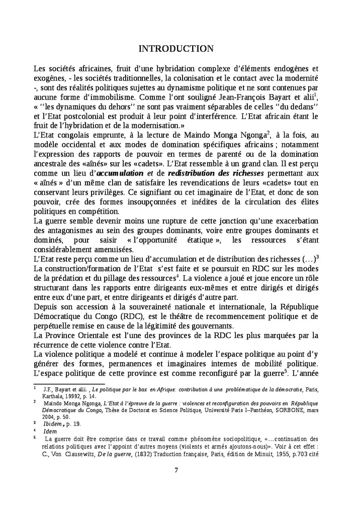 Armes, pouvoir et affairisme en RD Congo: 1997-2003