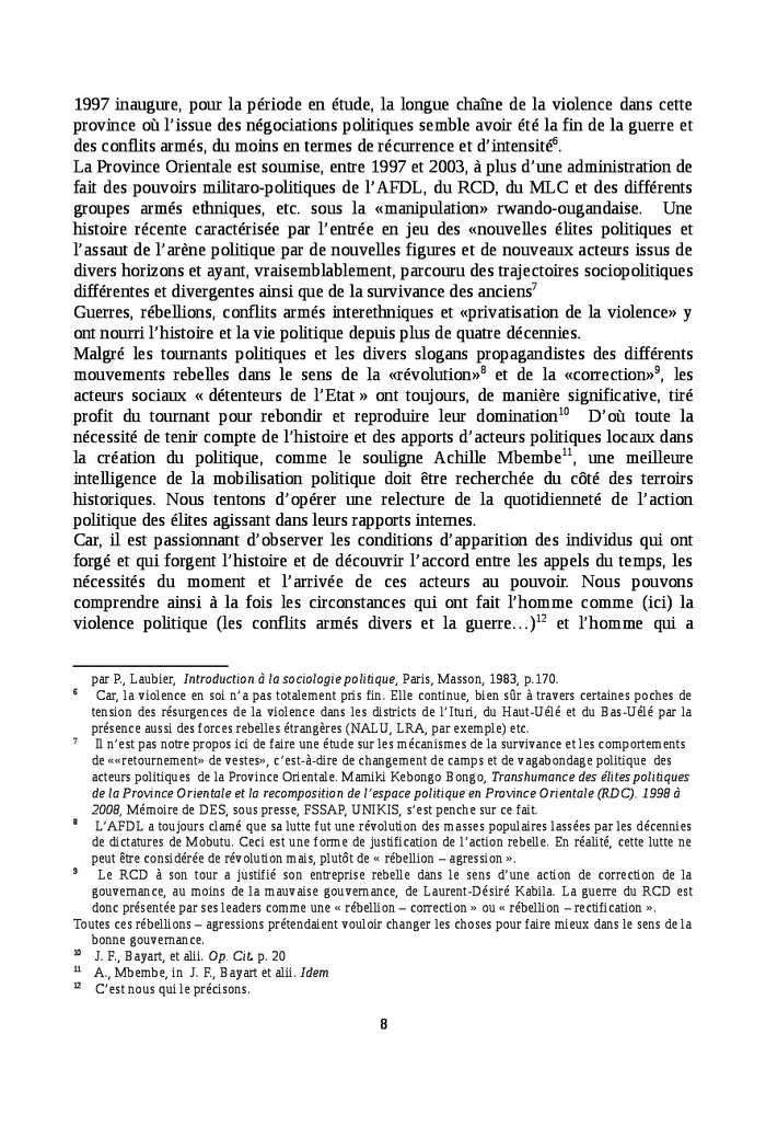 Armes, pouvoir et affairisme en RD Congo: 1997-2003