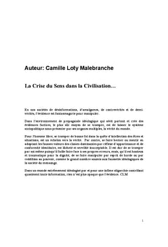 La crise du sens dans la civilisation