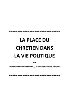 La place du chrétien dans la vie politique
