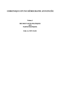 Guinée-chronique d'une démocratie annoncée - vol1