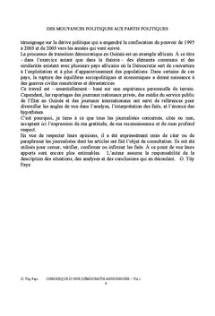 Guinée-chronique d'une démocratie annoncée - vol1