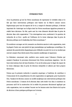 La prise de décision politique chez les frères musulmans