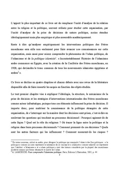 La prise de décision politique chez les frères musulmans