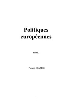 Politiques européennes - tome 2