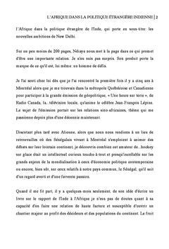 L'afrique dans la politique étrangère indienne