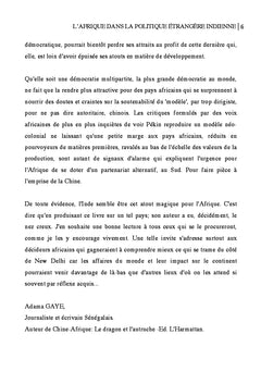 L'afrique dans la politique étrangère indienne