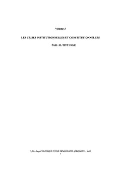 Guinée-chronique d'une démocratie annoncée, vol3
