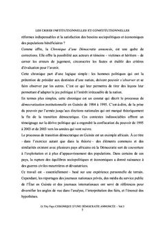Guinée-chronique d'une démocratie annoncée, vol3