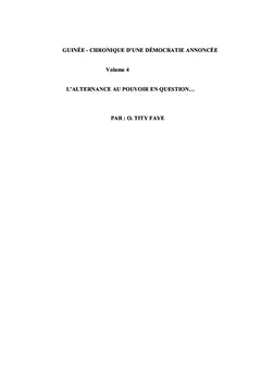 Guinée-chronique d'une démocratie annnoncée, vol.4