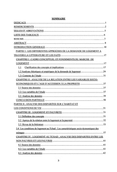 Demande de logements des menages tchadiens