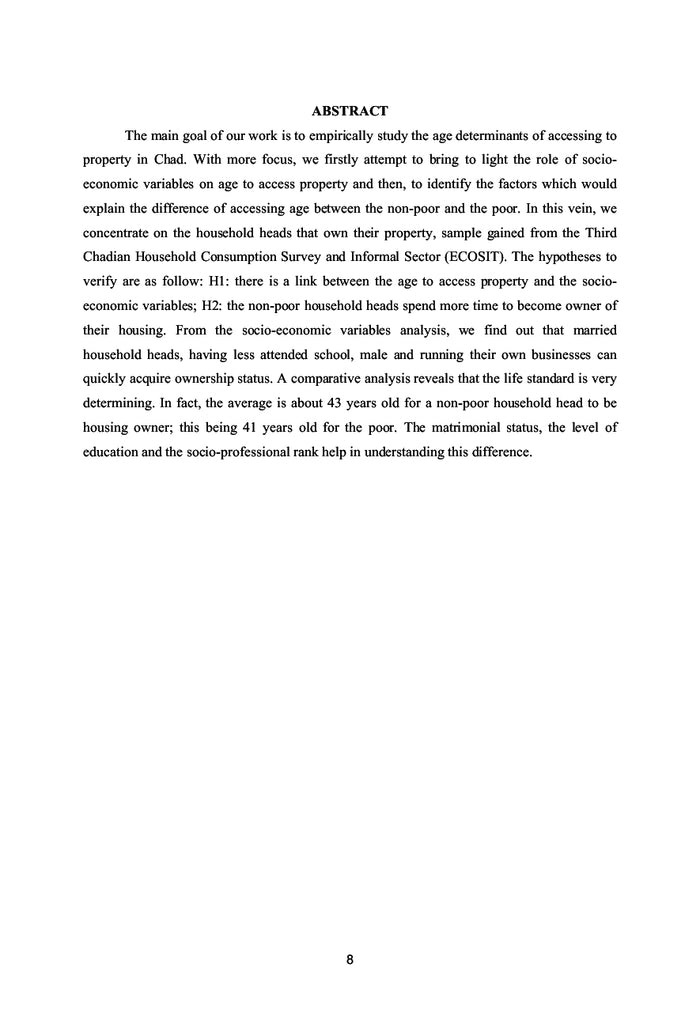 Demande de logements des menages tchadiens