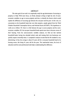 Demande de logements des menages tchadiens