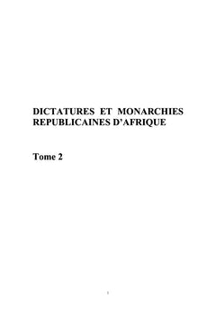 Dictatures Et Monarchies Républicaines D'Afrique