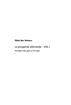 La prospérité allemande Vol 1
