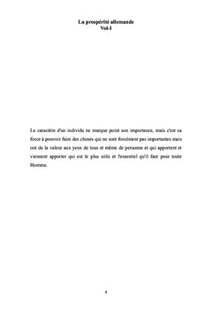 La prospérité allemande Vol 1