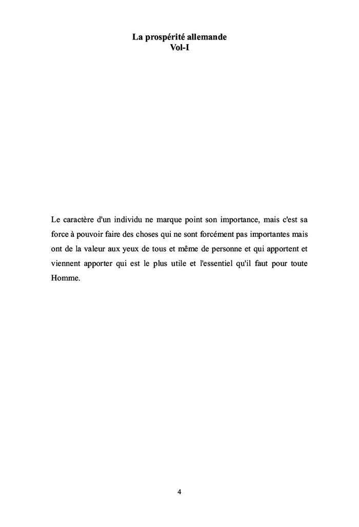 La prospérité allemande Vol 1