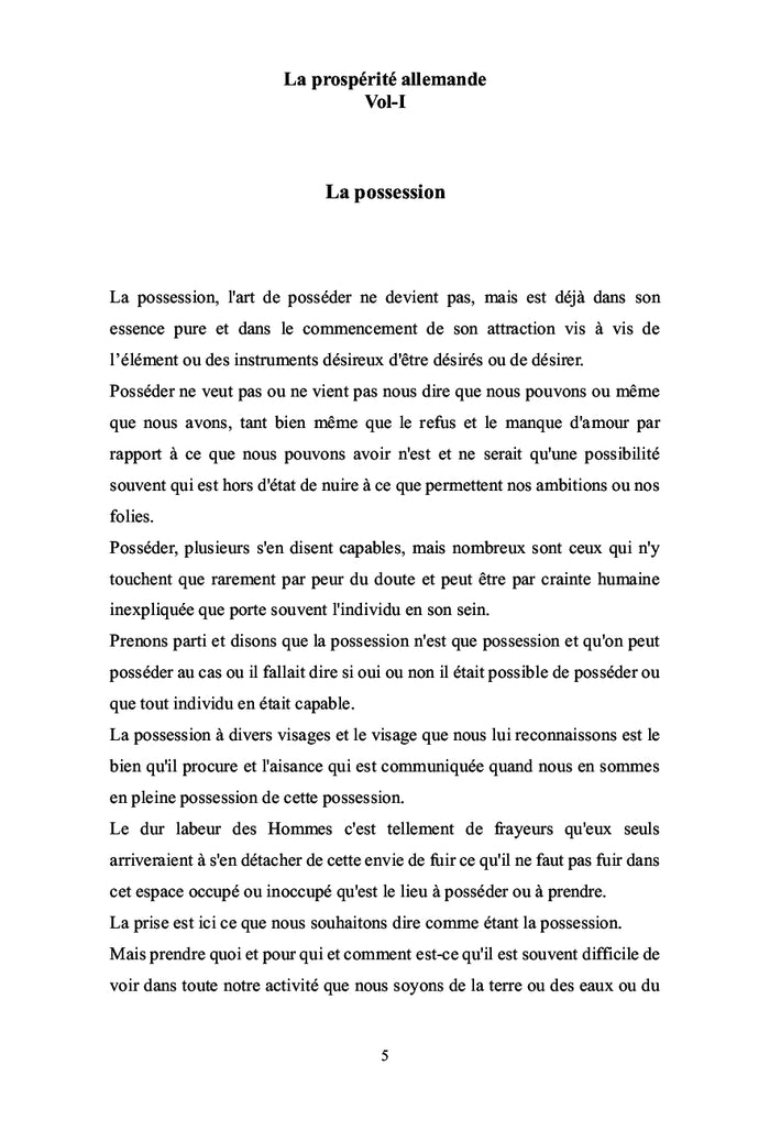 La prospérité allemande Vol 1