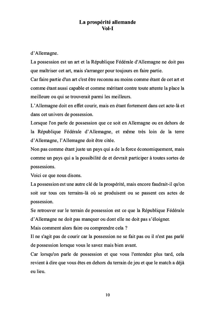 La prospérité allemande Vol 1