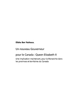Un nouveau gouverneur pour le Canada-Elizabeth II