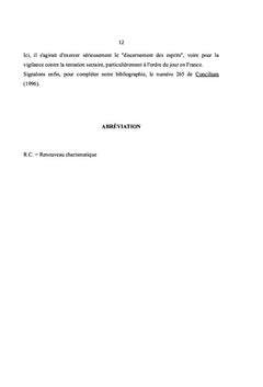 LE RENOUVEAU CHARISMATIQUE AUJOURD'HUI
