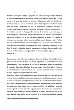 LA DIASPORA AFRICAINE ET LA PRISE EN CHARGE DES ORPHELINS DU SIDA