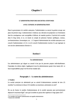 Gouvernance des Sociétés Anonymes