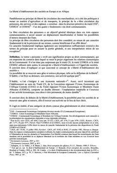 La liberté d'établissement des sociétés en Europe et en Afrique